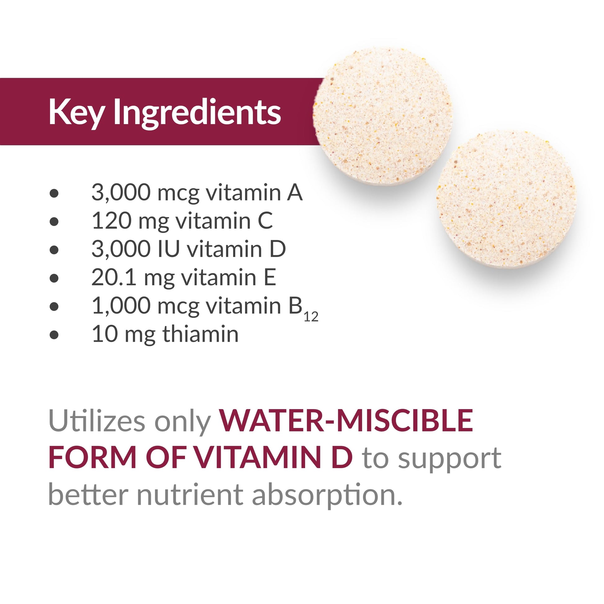Ingredientes clave en multivitamínico Bariatric Advantage