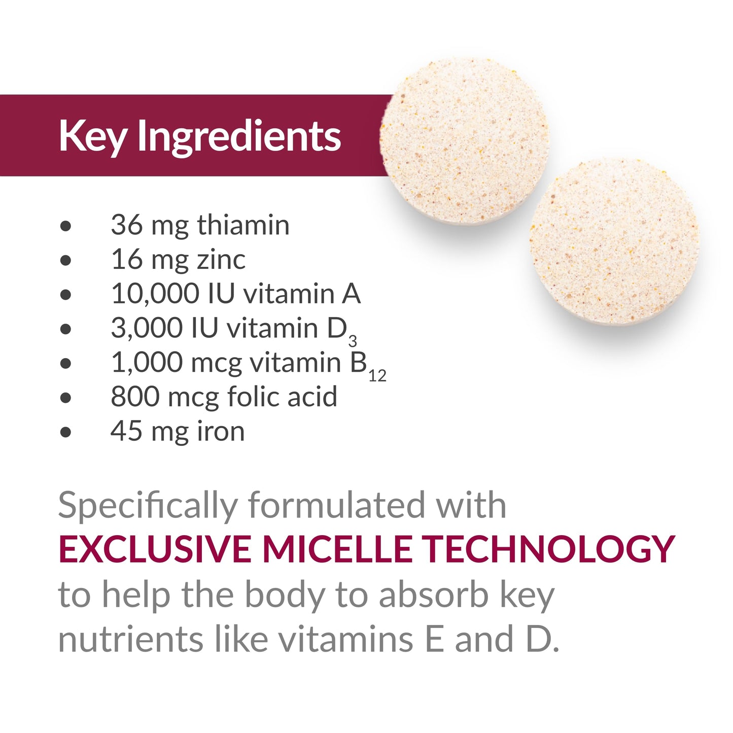 ingredientes clave de multivitamínico bariatric advantage