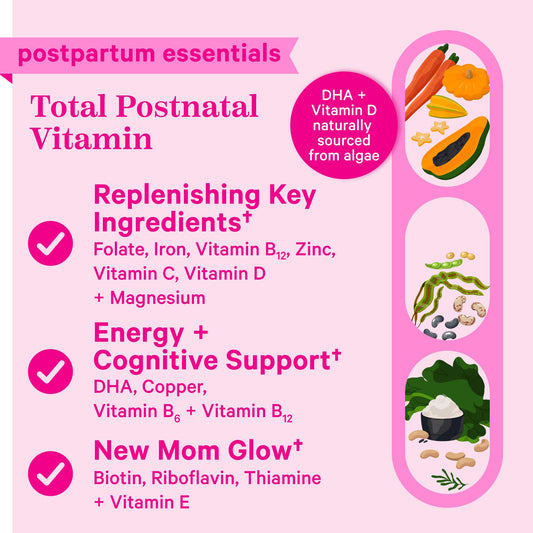 Ingredientes clave para vitaminas postnatales Pink Stork