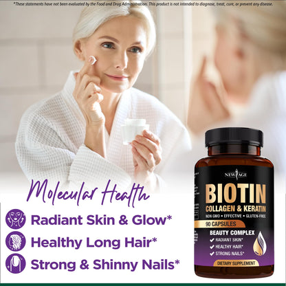 Ingredientes claves biotina, colágeno, MSM en New Age