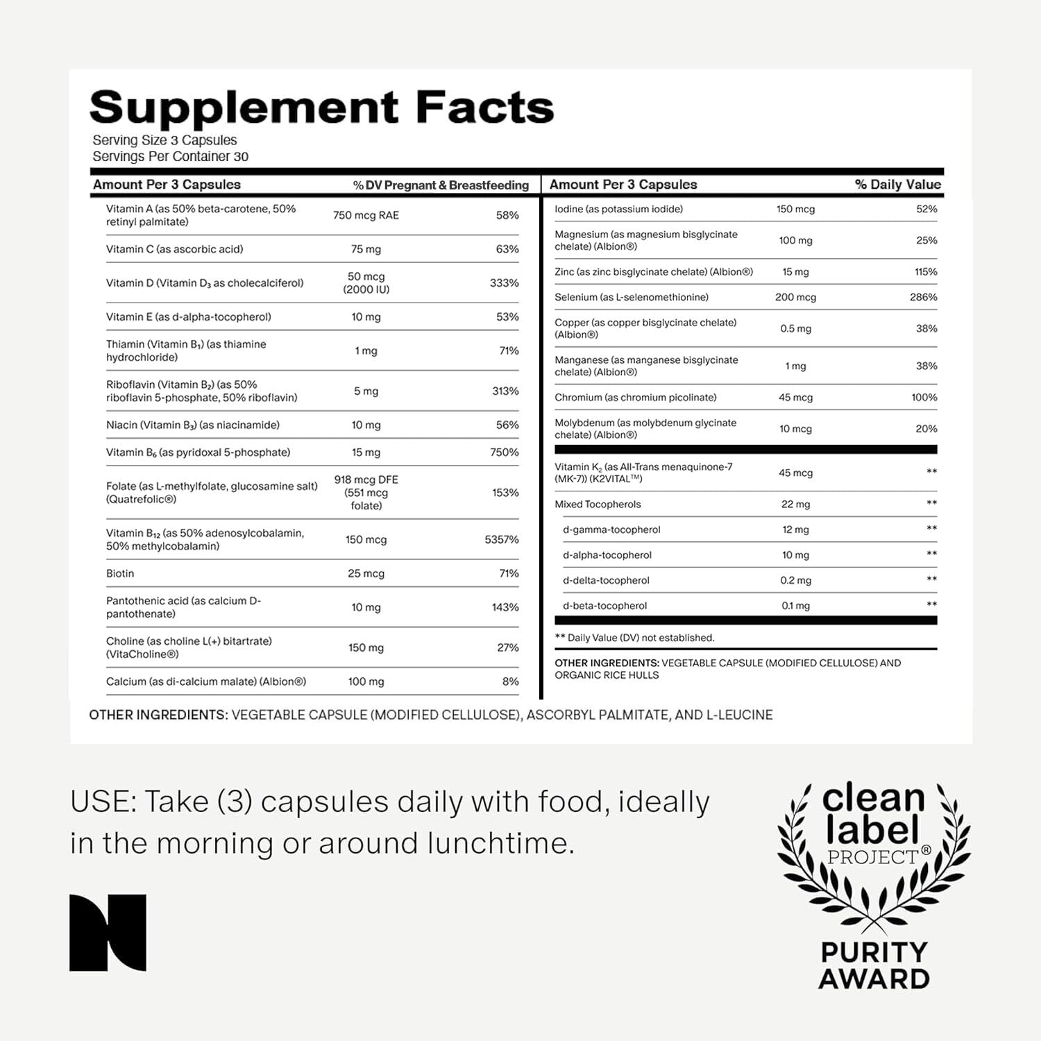 ingredientes claves multivitamínico needed para mujeres