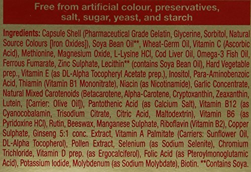 Ingredientes del omega-h3 multivitaminas