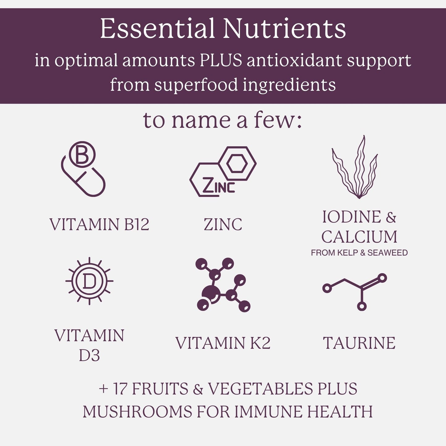 Ingredientes esenciales del multivitamínico Dr. Fuhrman