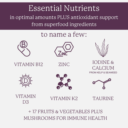 Ingredientes esenciales del multivitamínico Dr. Fuhrman