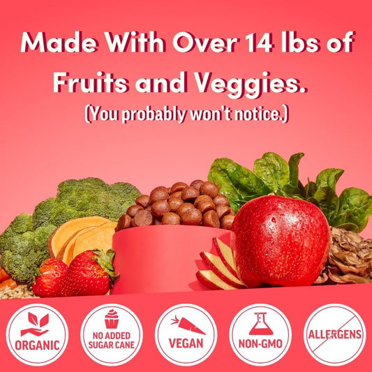 Ingredientes de frutas y verduras multivitamínicas