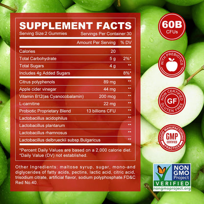 Ingredientes y datos nutricionales de las gomitas de manzana Montue.