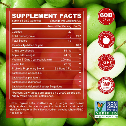 Ingredientes y datos nutricionales de las gomitas de manzana Montue.