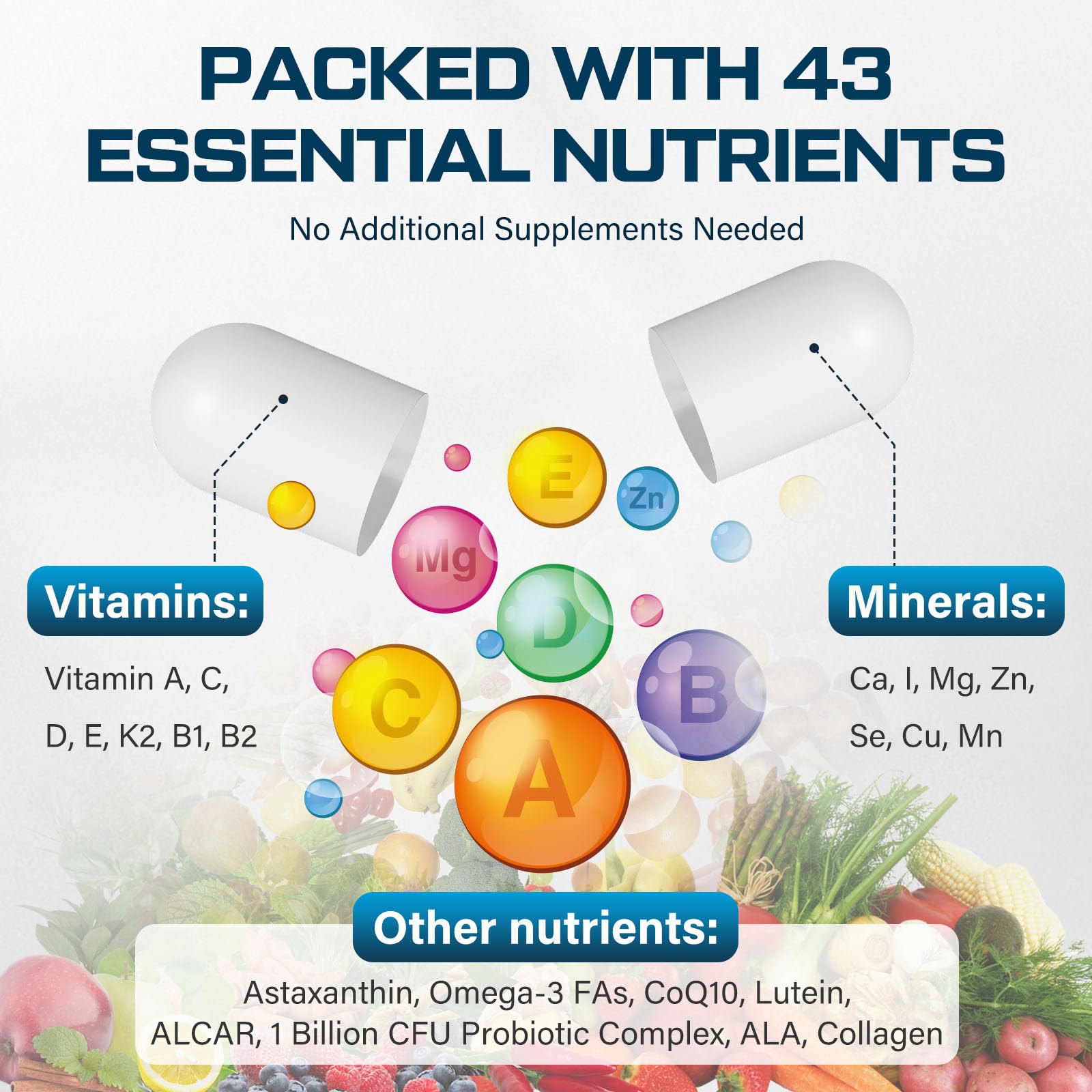 Ingredientes herbales multivitaminas ThrivyThystle hombres