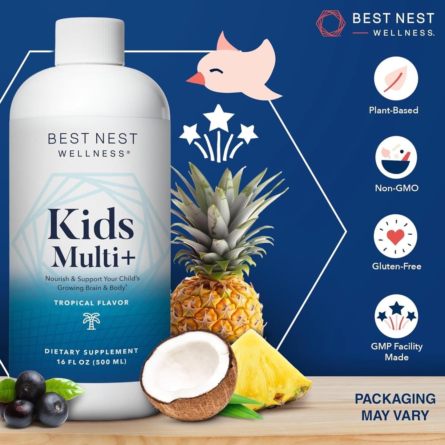 Composición de ingredientes del Kids Multi Plus de Best Nest Wellness