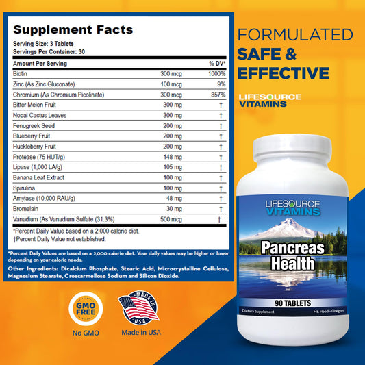 Ingredientes del producto LifeSource Pancreas Health