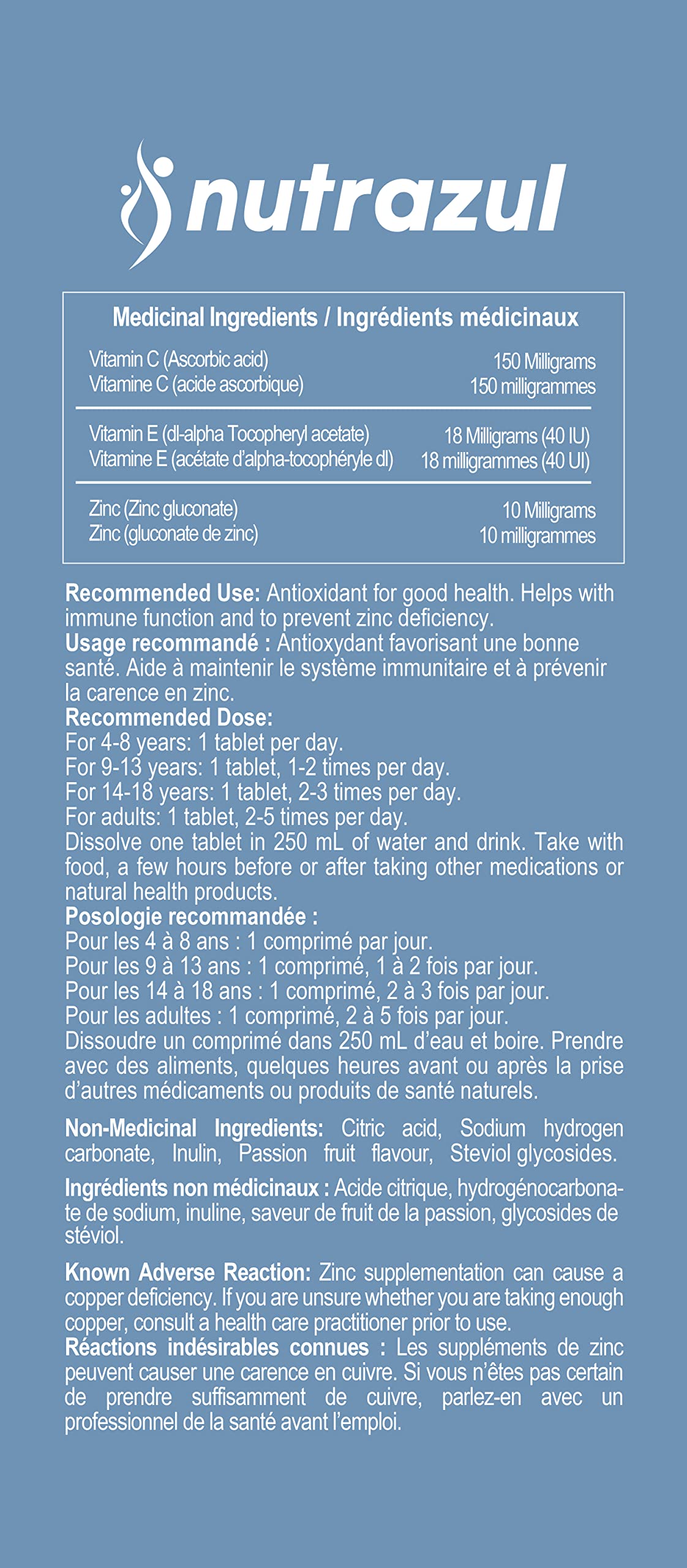 Ingredientes medicinales de Nutrazul Immune+