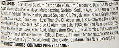 Ingredientes multivitaminas Flintstones
