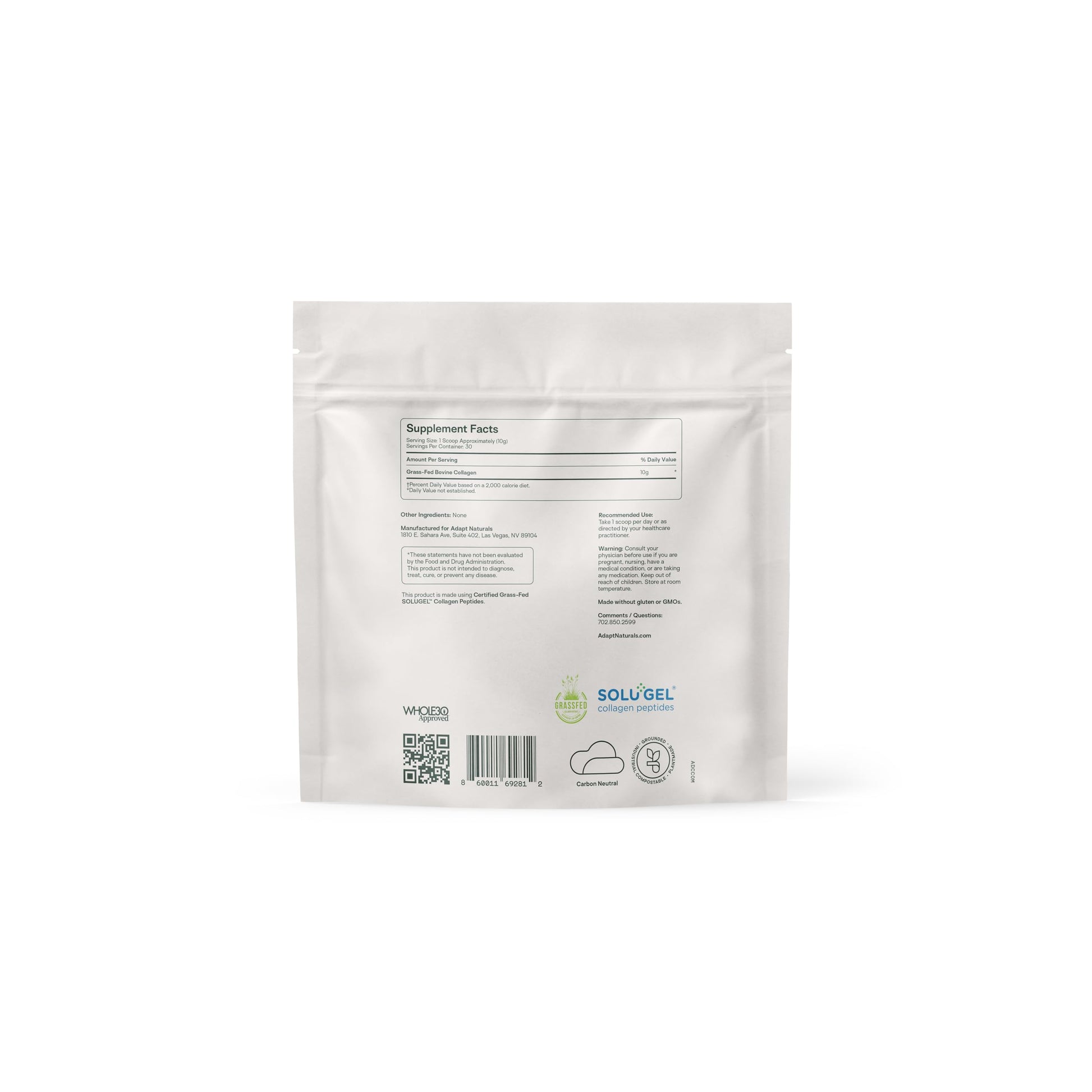 Ingredientes del multivitamínico Adapt Naturals Bio-Avail