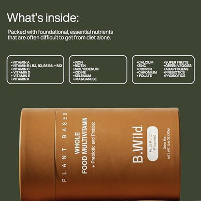 Ingredientes del multivitamínico B.WILD