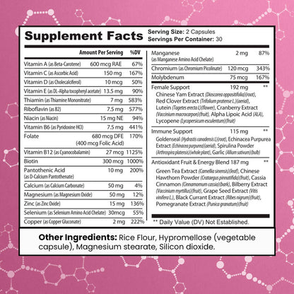 Ingredientes del multivitamínico Max Fit