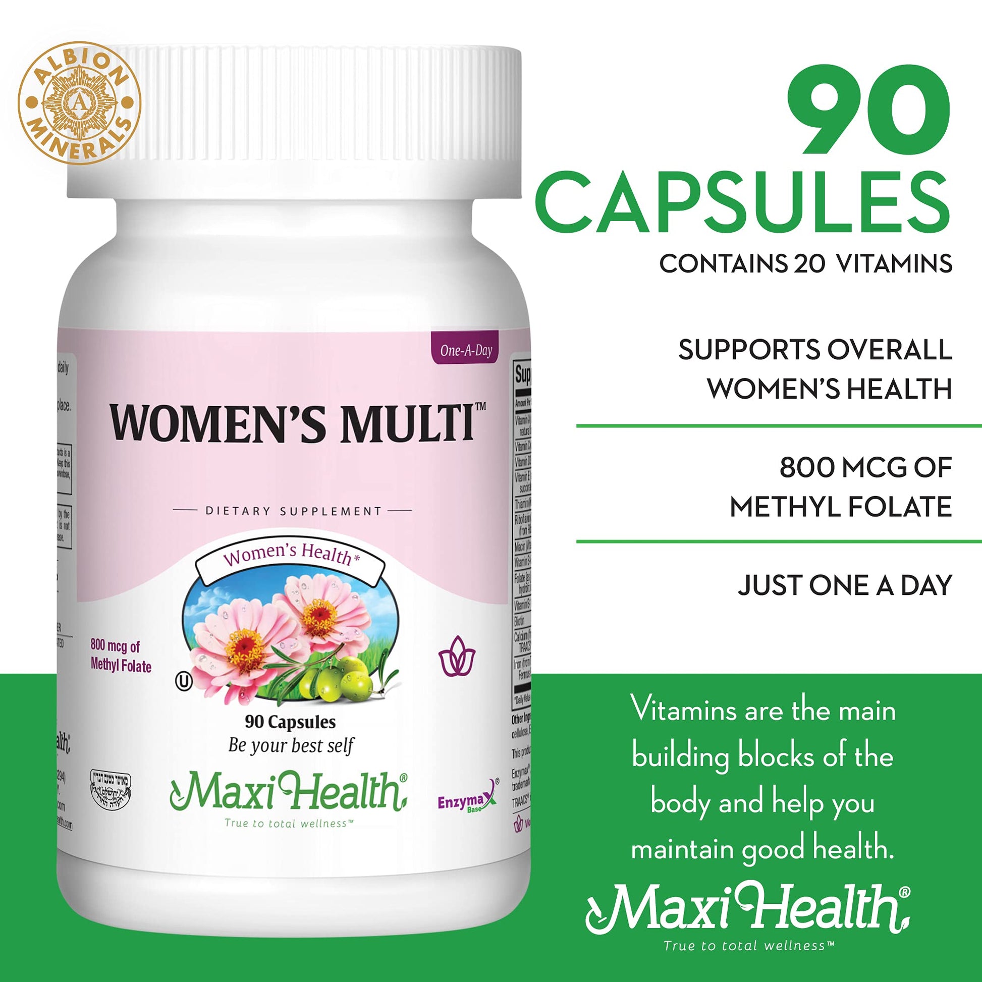 Ingredientes del multivitamínico Maxi Health Mujeres