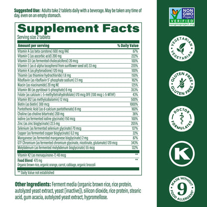 Ingredientes de multivitamínico MegaFood para hombres