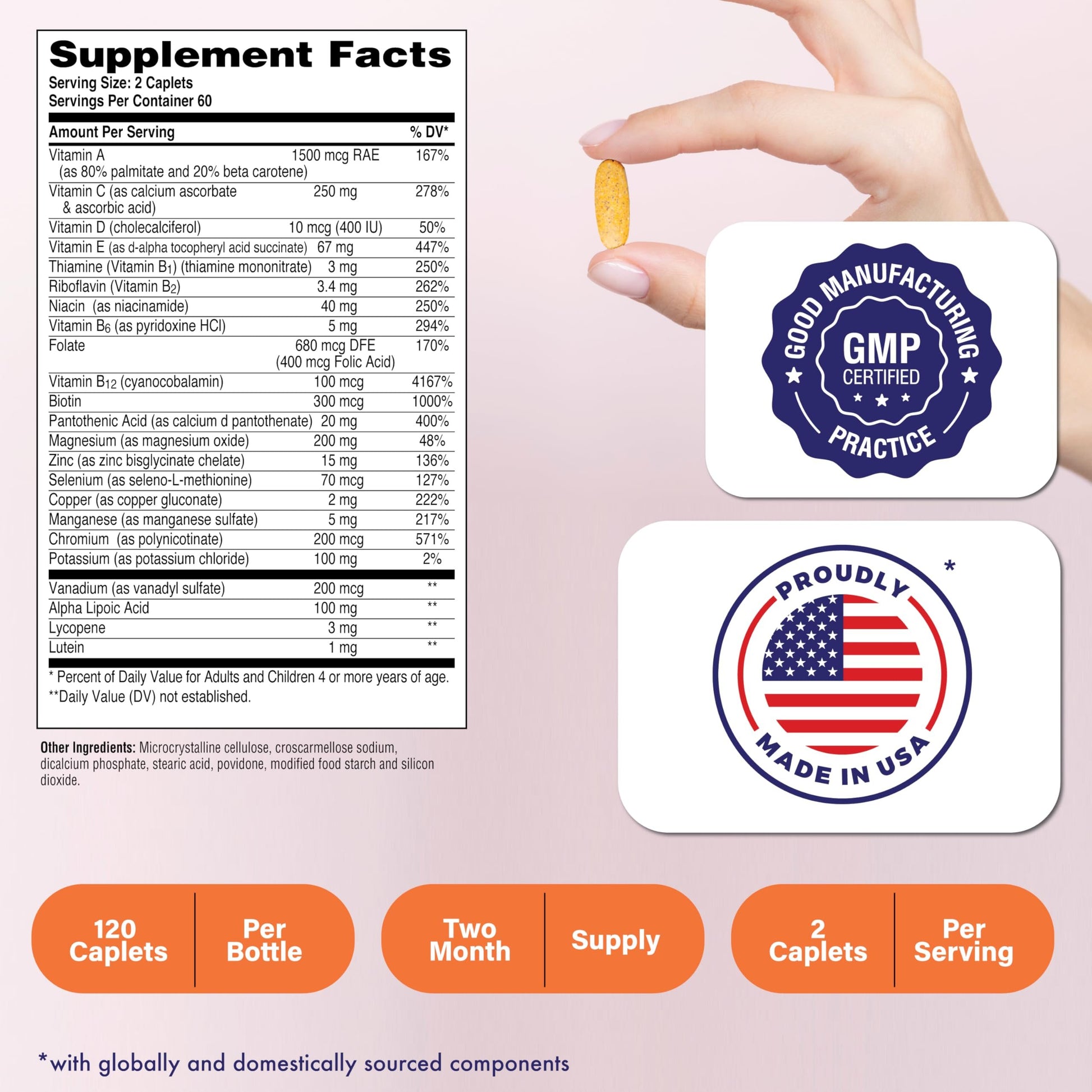 Ingredientes y contenido del multivitamínico Ultra-Betic.