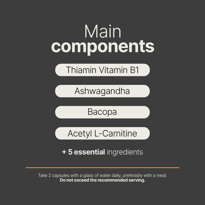 Ingredientes naturales en suplemento Clarity Complex para el cerebro