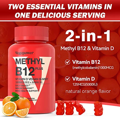 Ingredientes naturales gomitas vitamina b12 d3 veganas sabor naranja