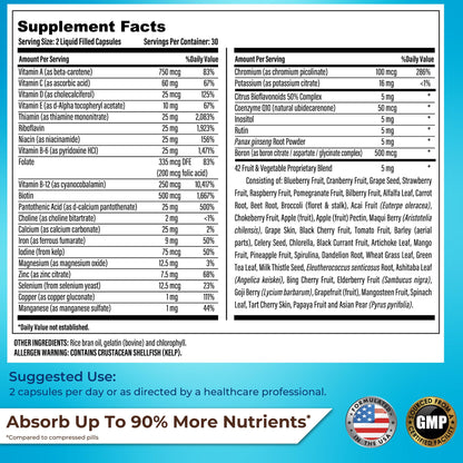 Ingredientes naturales grab the gold multivitaminas líquidas