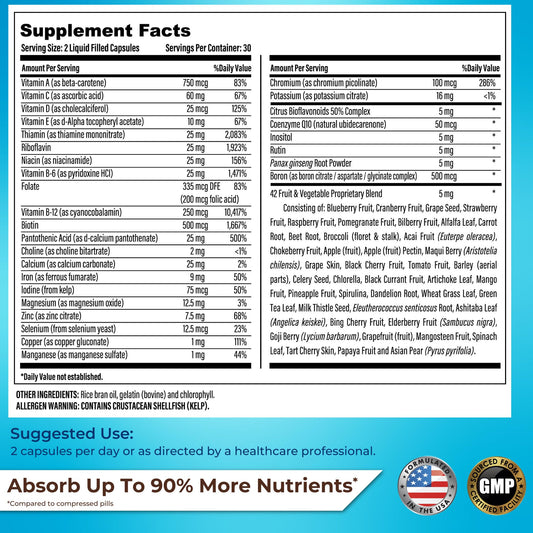 Ingredientes naturales grab the gold multivitaminas líquidas