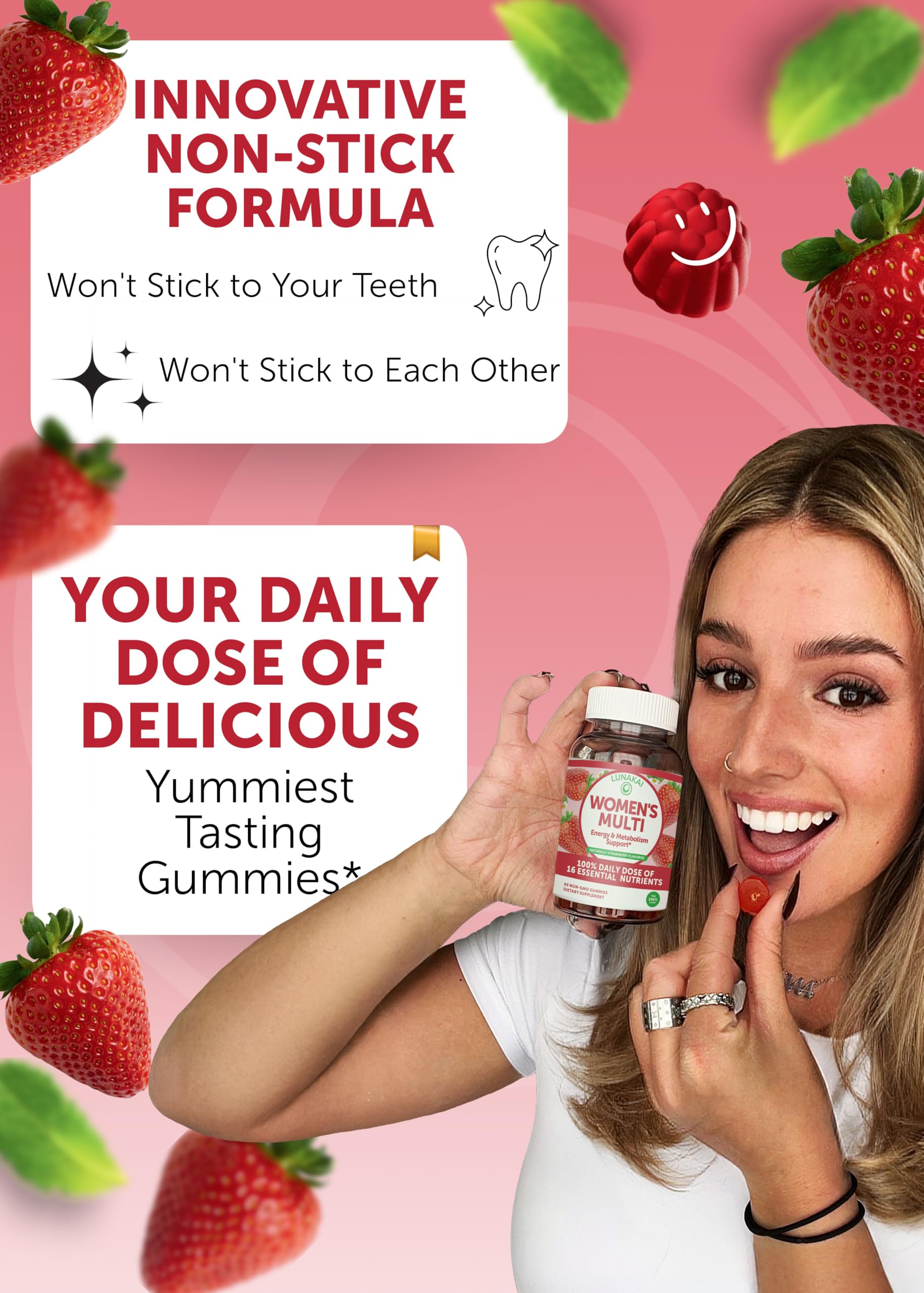 Ingredientes naturales de Lunakai multivitaminas para mujeres