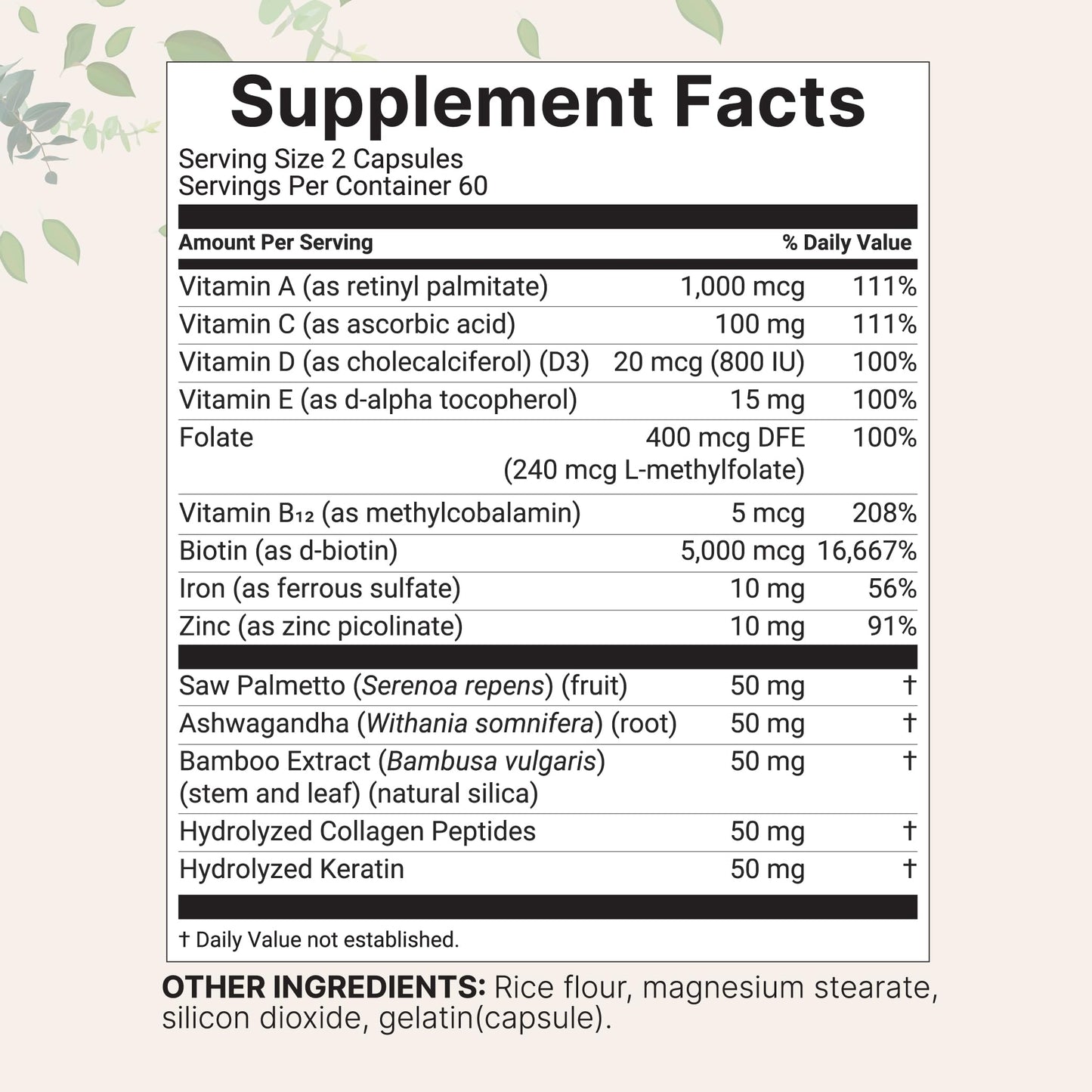 Ingredientes naturales micro ingredients vitaminas para salud capilar