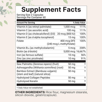 Ingredientes naturales micro ingredients vitaminas para salud capilar