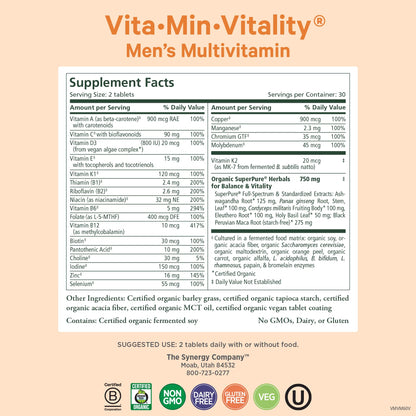 ingredientes naturales multivitamínico PURE SYNERGY