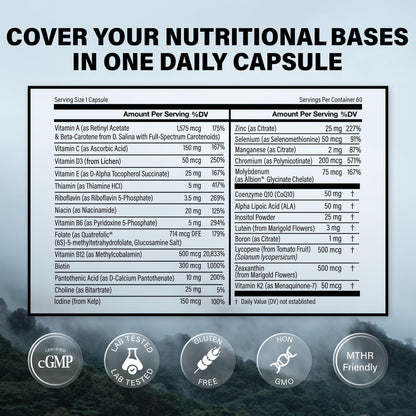 ingredientes naturales multivitamínico sin gluten wild