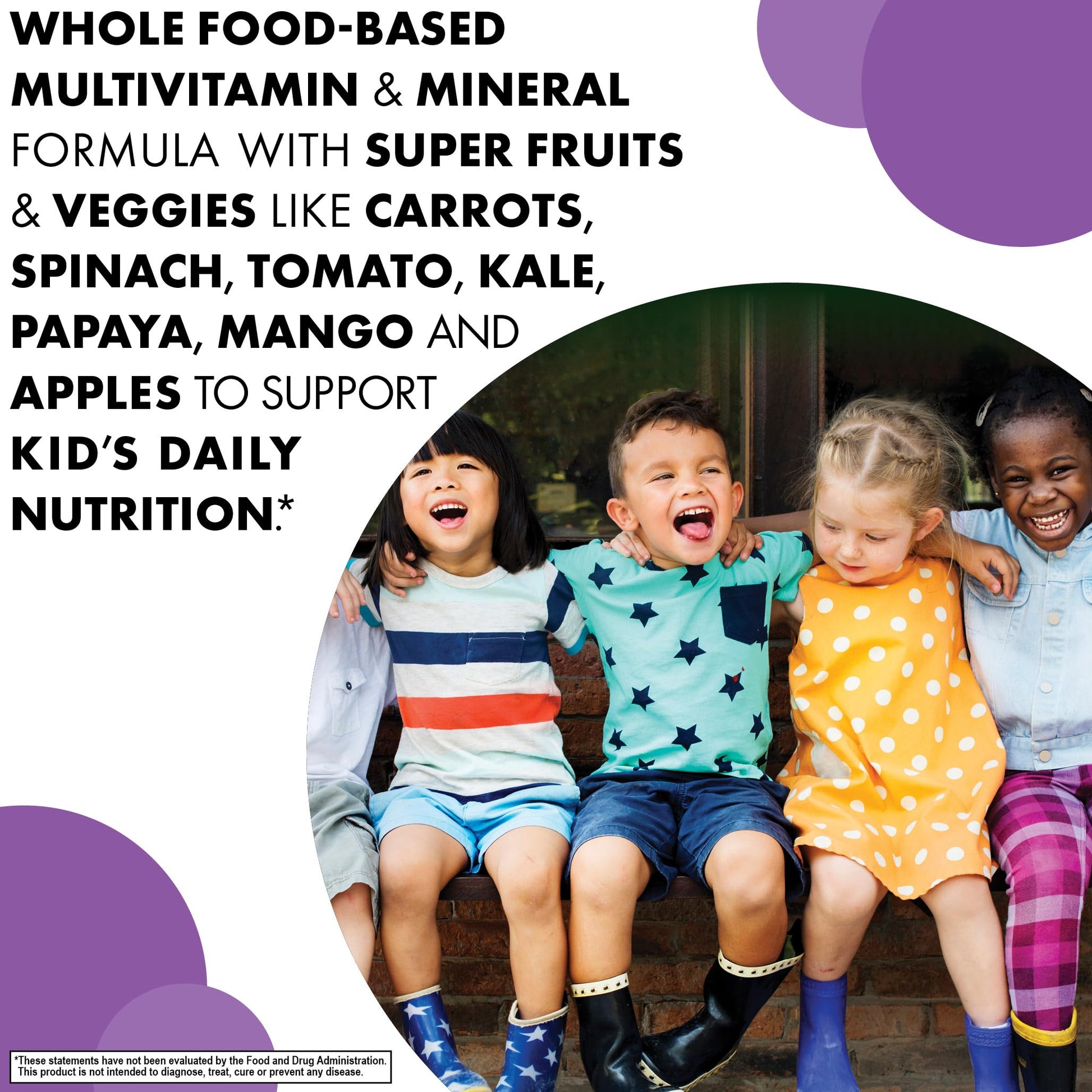 Ingredientes naturales en tabletas masticables para niños