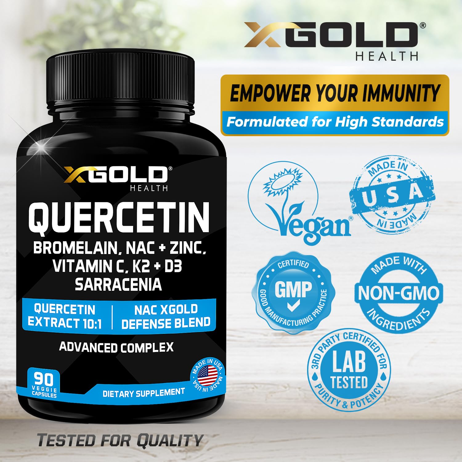 Ingredientes naturales del suplemento XGold Defense Blend