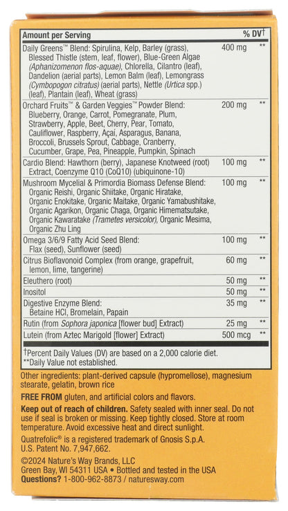 Lista de ingredientes de Nature's Way Alive!