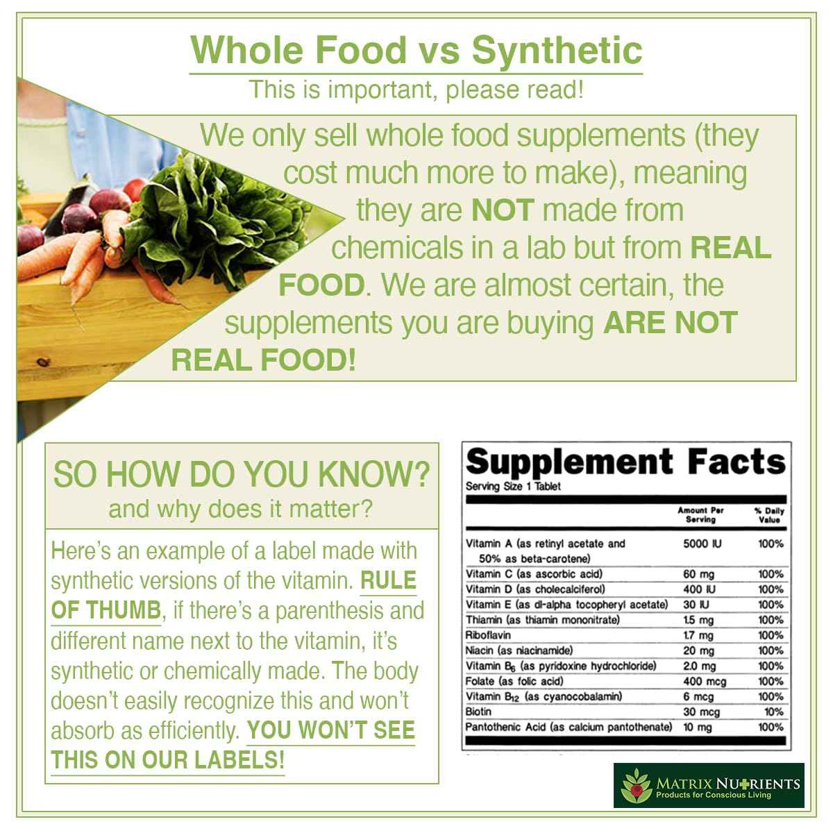 Ingredientes Orgánicos del Multivitamínico