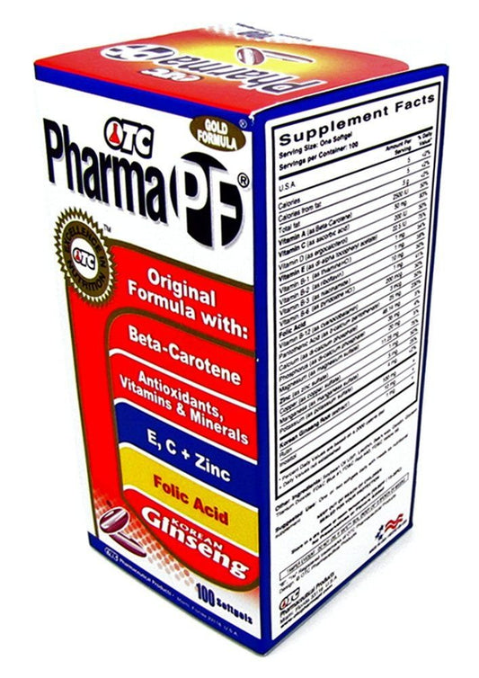 Ingredientes del suplemento OTC Pharma PF - ginseng y vitaminas