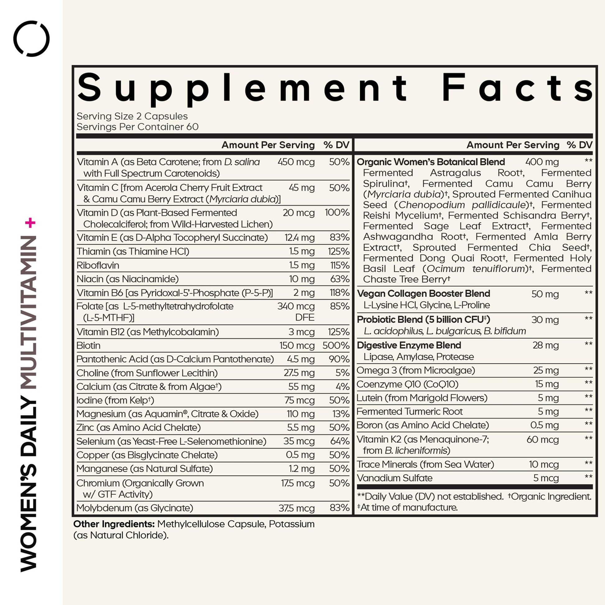 Ingredientes premium en la multivitamina Codeage.