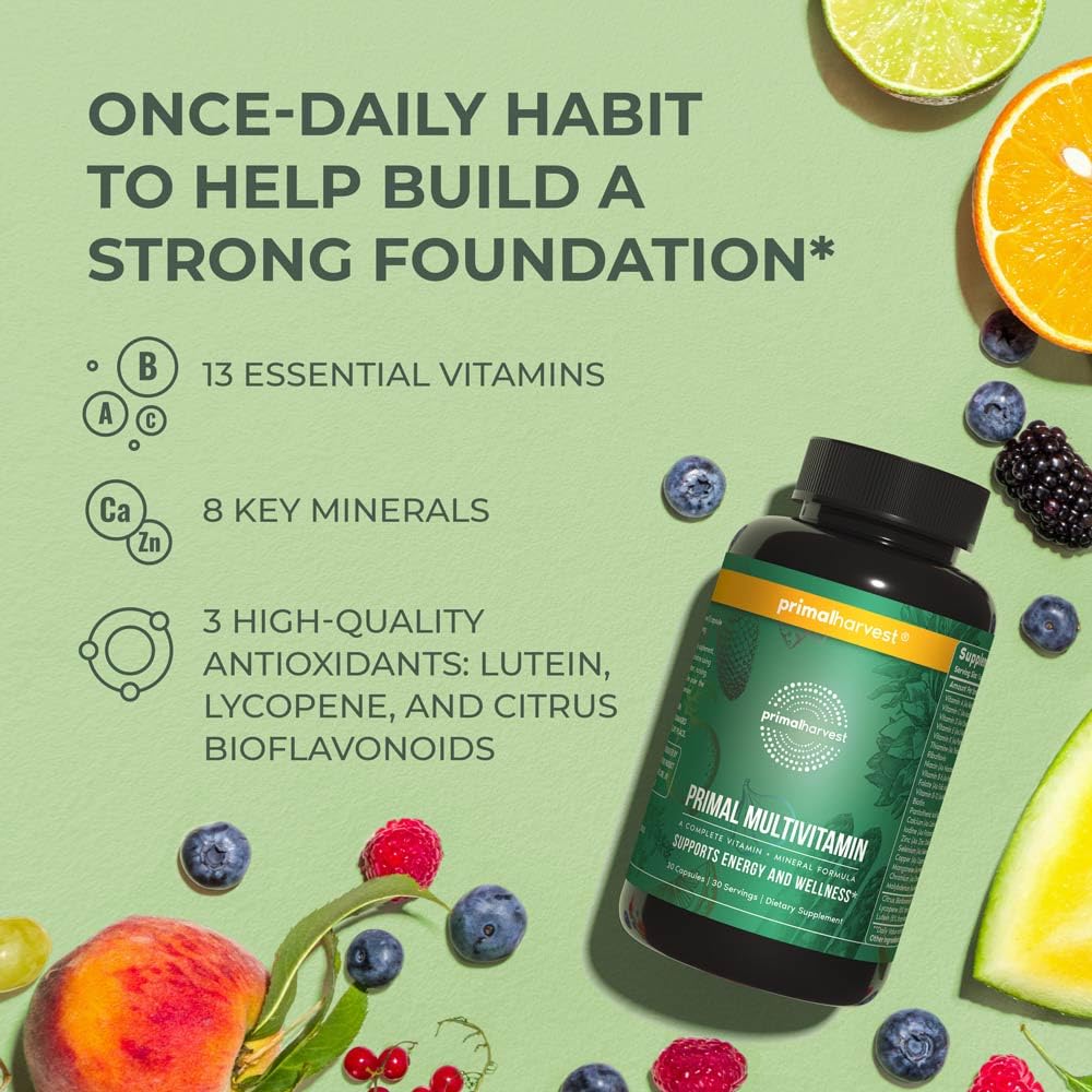 Ingredientes premium del multivitamínico Primal Harvest