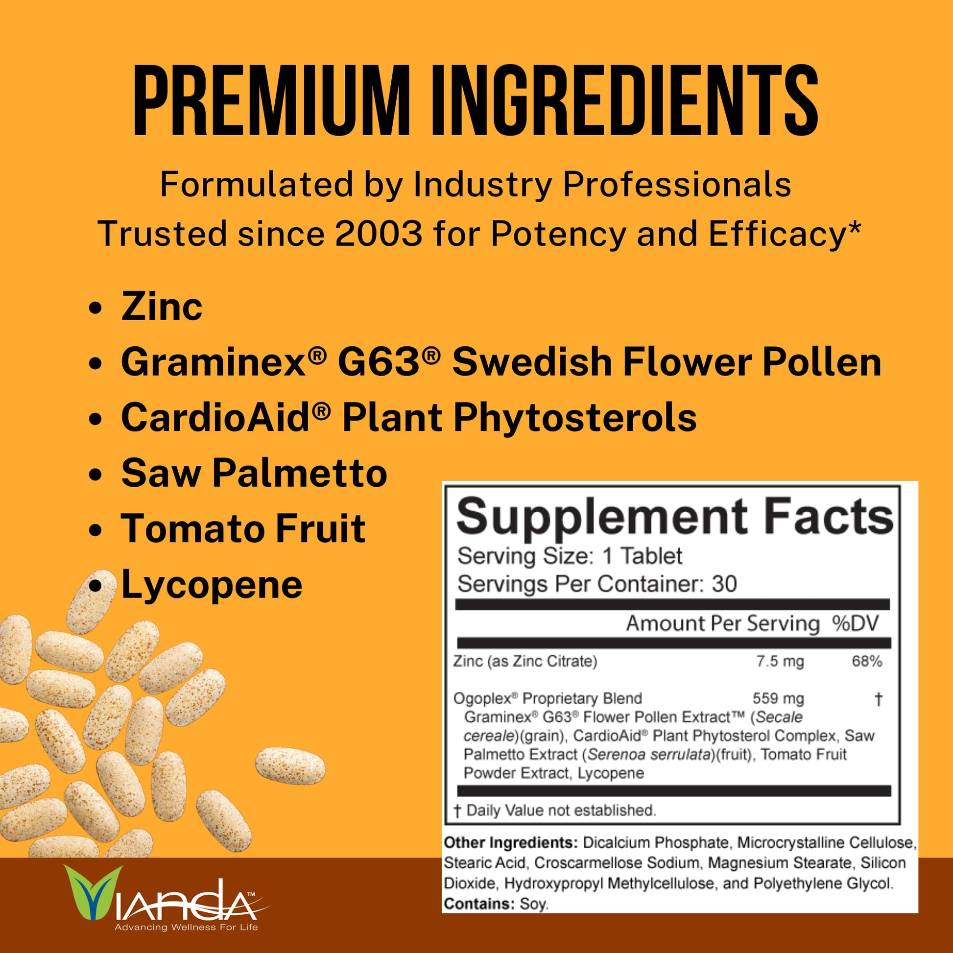 Ingredientes premium de Ogoplex con detalles