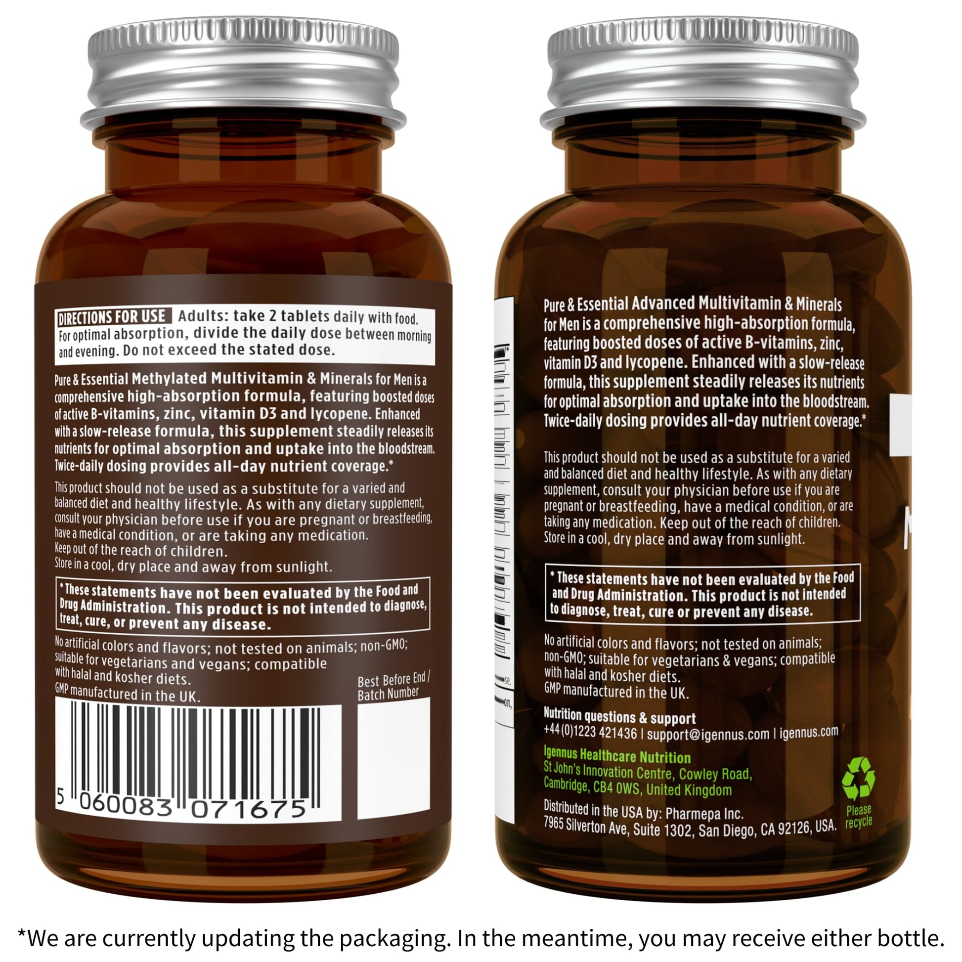 Ingredientes puros label limpio igennus.