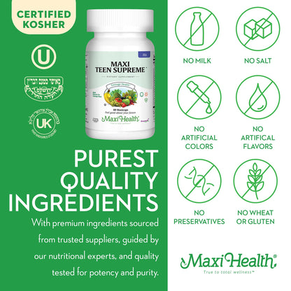 Ingredientes puros Maxi Health Teen Supreme