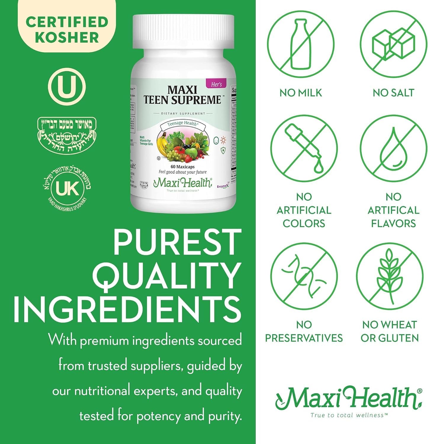 Ingredientes puros en los suplementos Maxi Health