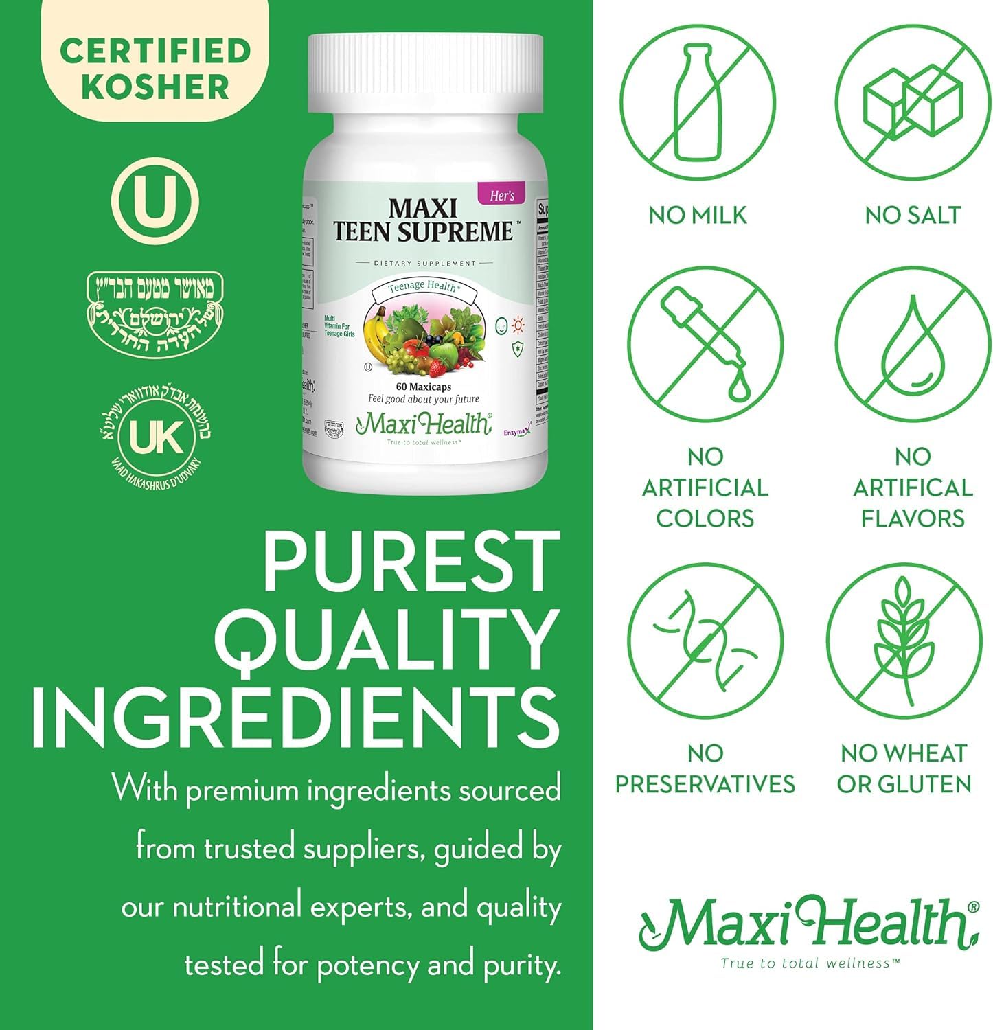 Ingredientes puros en los suplementos Maxi Health