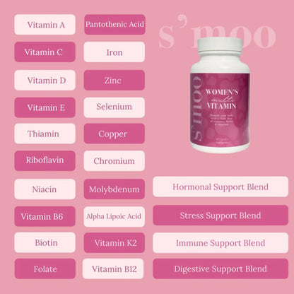 ingredientes s'moo multivitaminas mujeres.
