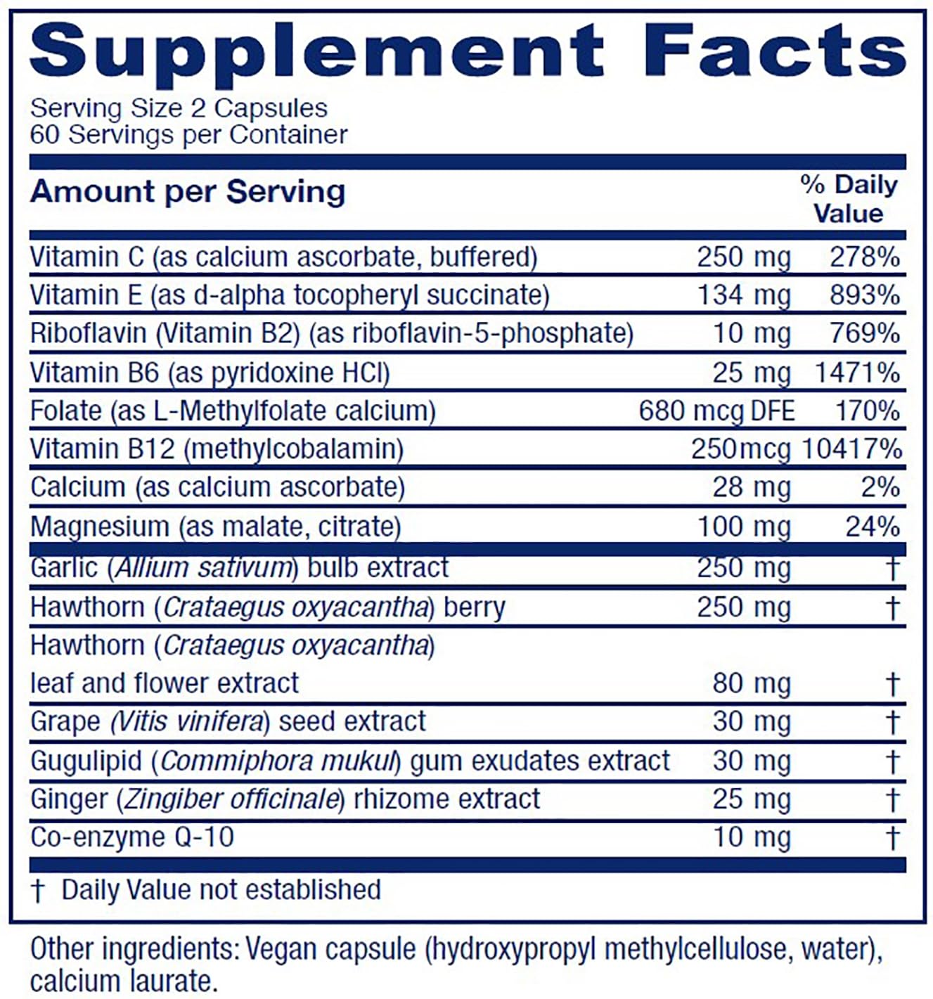 Ingredientes suplementarios de CardioBlend en español