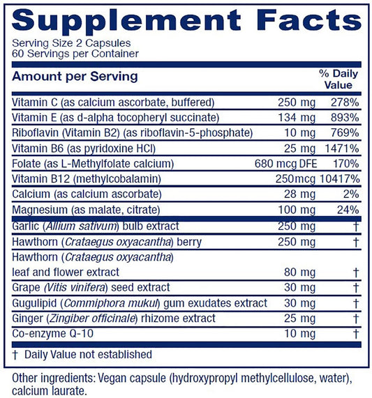 Ingredientes suplementarios de CardioBlend en español