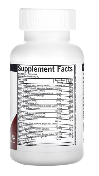 Ingredientes suplementarios Kirkman Multivitamínico