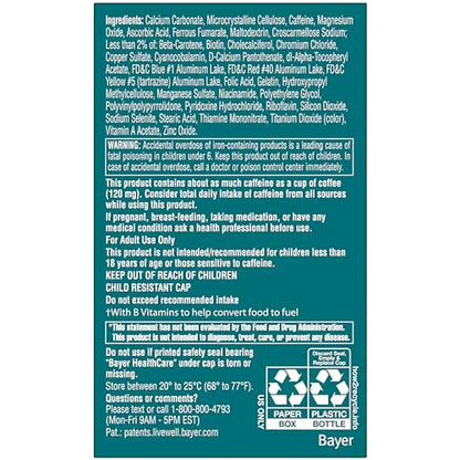 Ingredientes del suplemento One A Day Women’s Active Metabolism