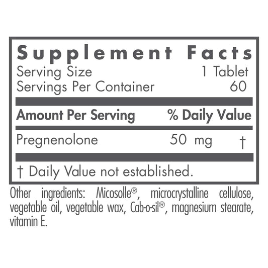 Ingredientes del suplemento de pregnenolona