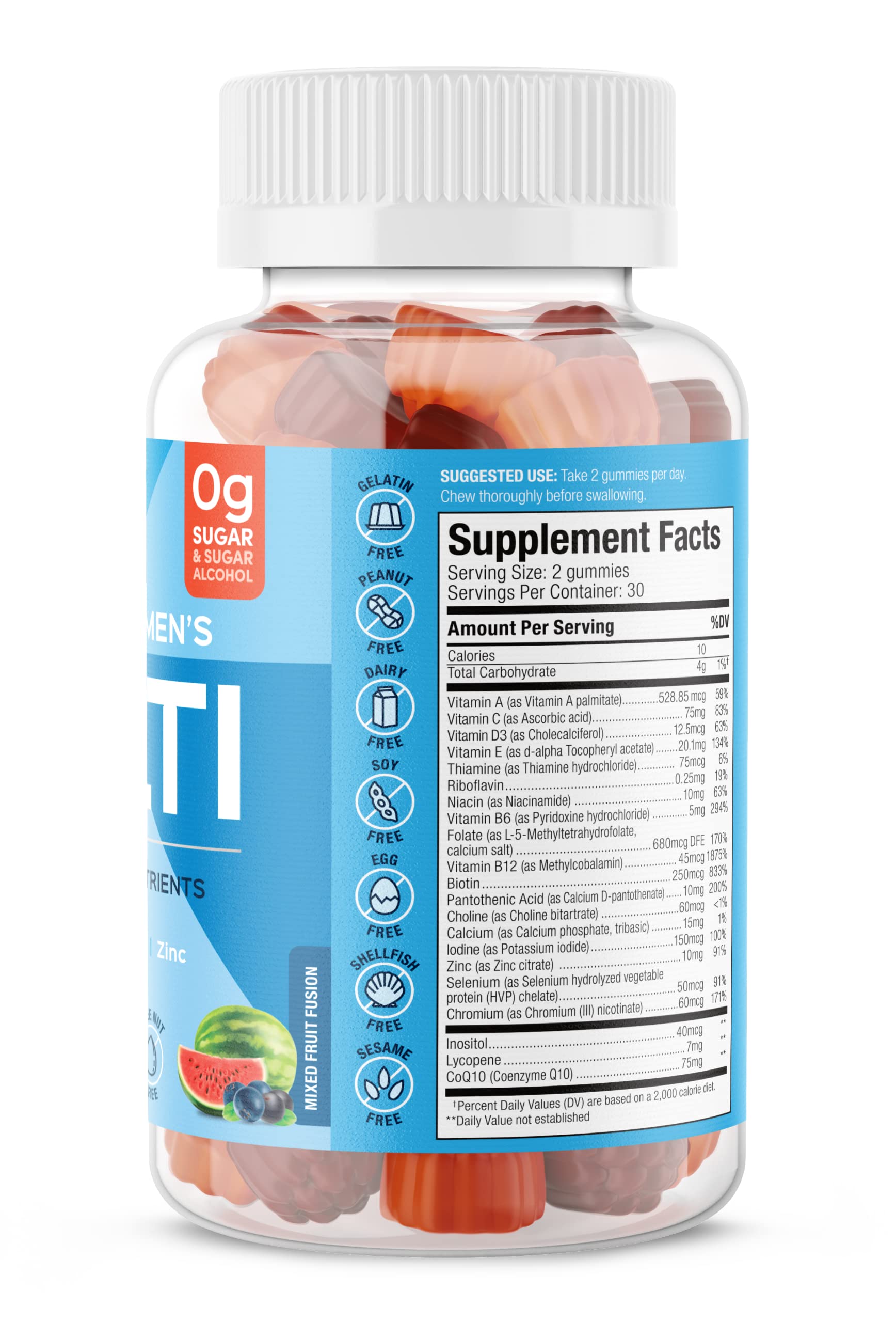 Ingredientes y valores nutricionales de multivitamínico SUKU.